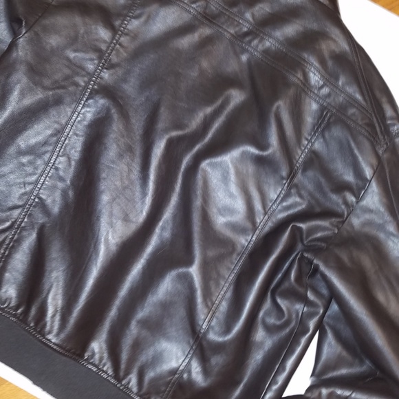 Franky Max Faux Leather Bomber Jacket | Brown | XL - Picture 4 of 4